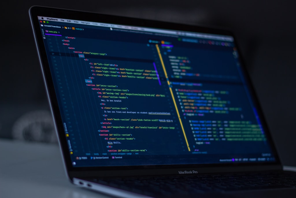 Code displayed on computer screen